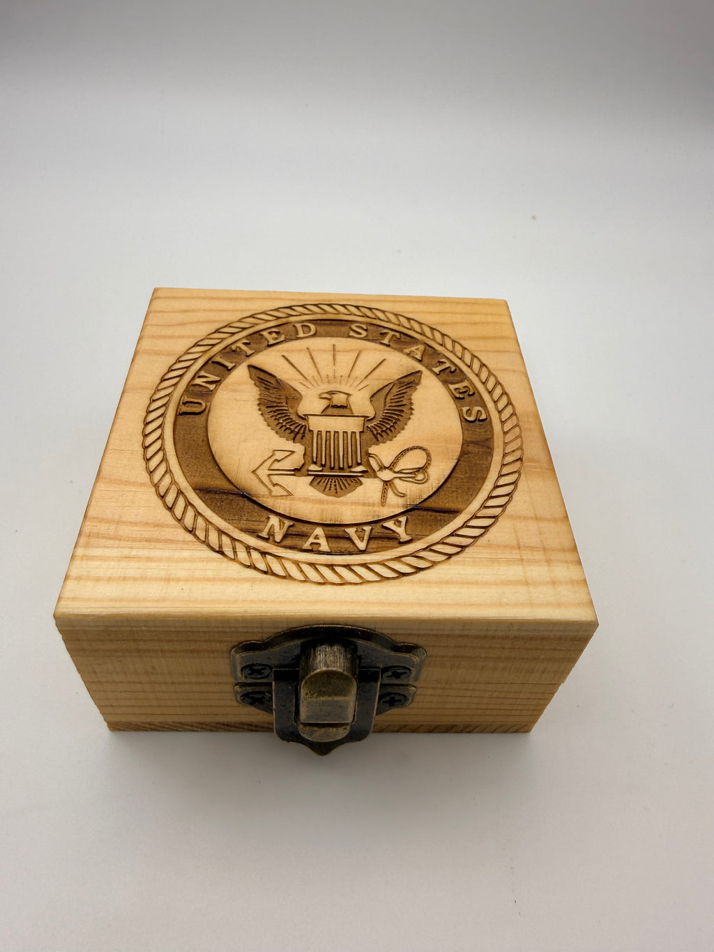 United States Navy rosary with wooden engraved rosary box