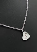 Grace engraved Stainless steel heart pendant in Hebrew and English with 18" necklace