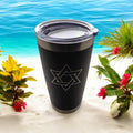 20oz Stainless Steel Tumbler with Lid engraved Jewish Star of David travel mug