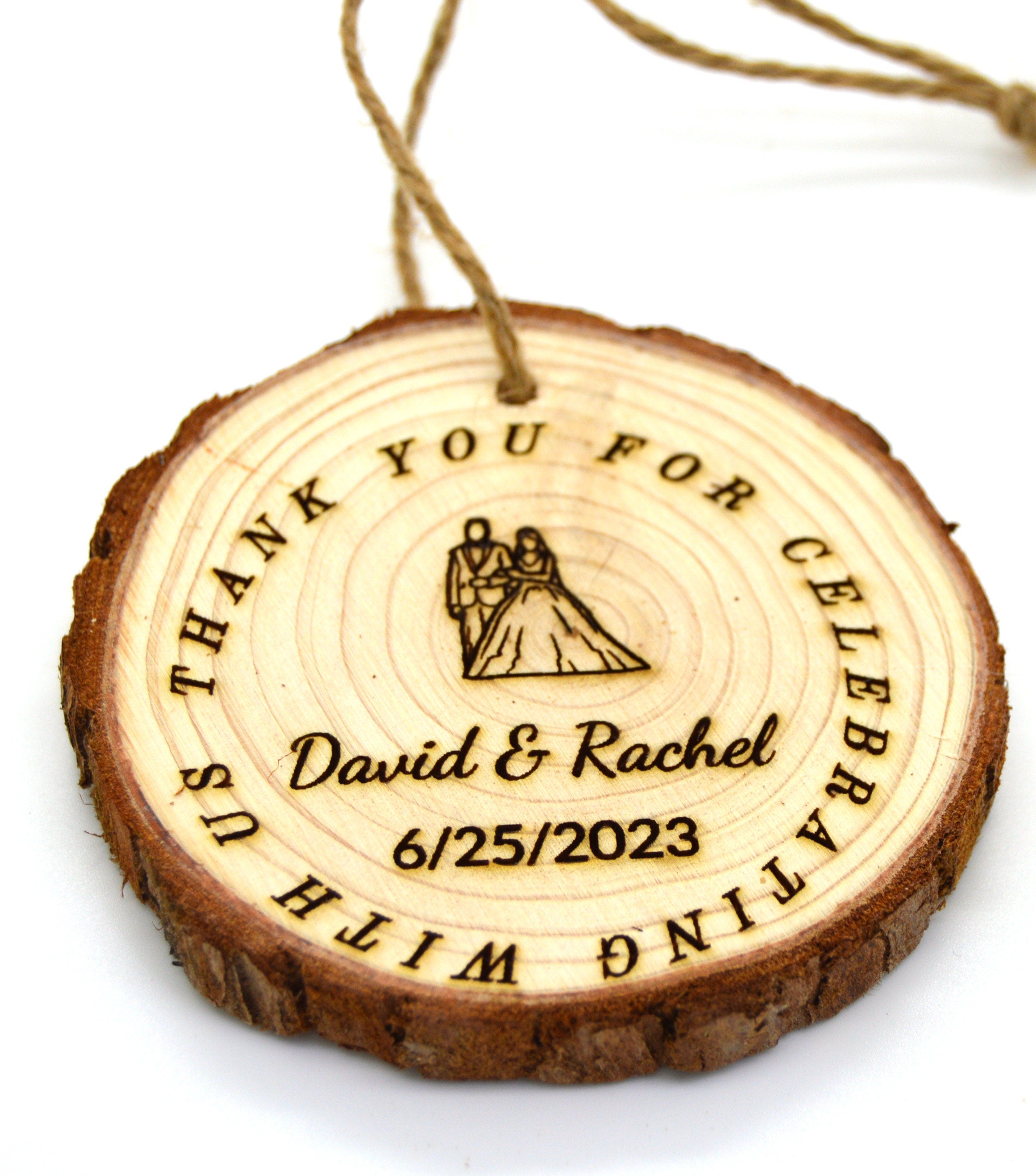 Jewish Wedding, Shower favors personalized Natural Pine wood with your name Star of David , Menorah Ani Ledodi in Hebrew gift for Guests