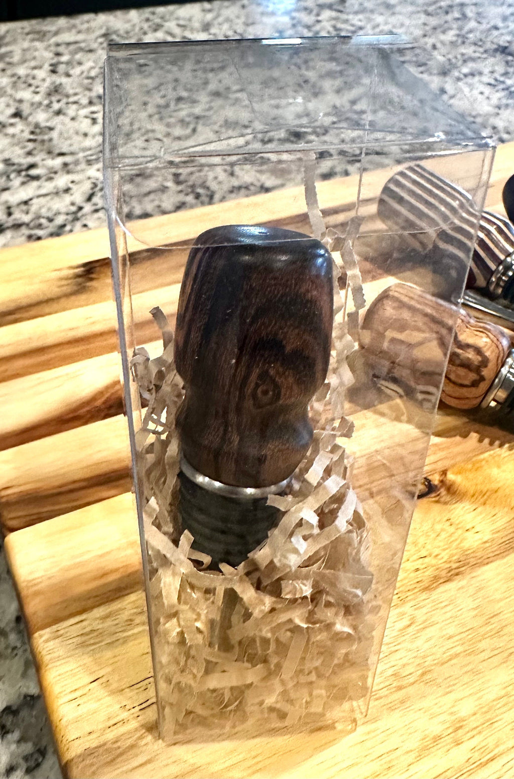 handmade wooden wine bottle stoppers hand turned from hard wood with stainless steel