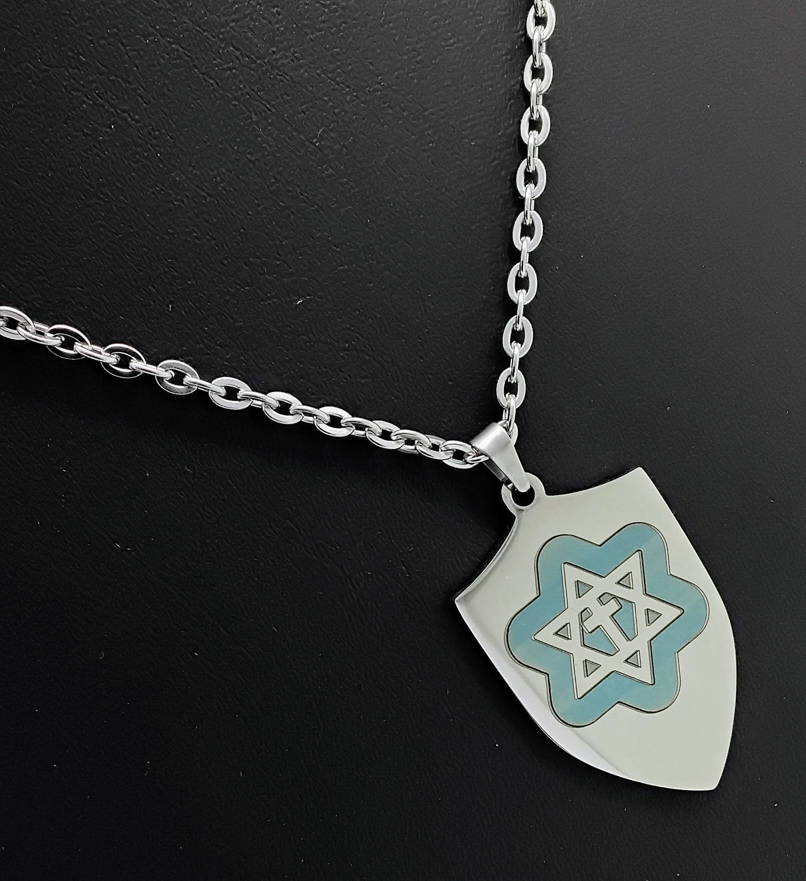 Star of David with the stainless steel Messianic Jewish pendant pendant engraved  20" necklace gift boxed.