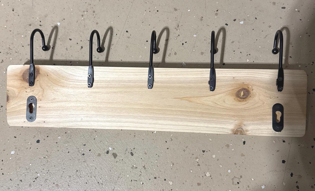 wooden coat rack hanger English and Hebrew engraving welcome with the Jewish Star of David 18”
