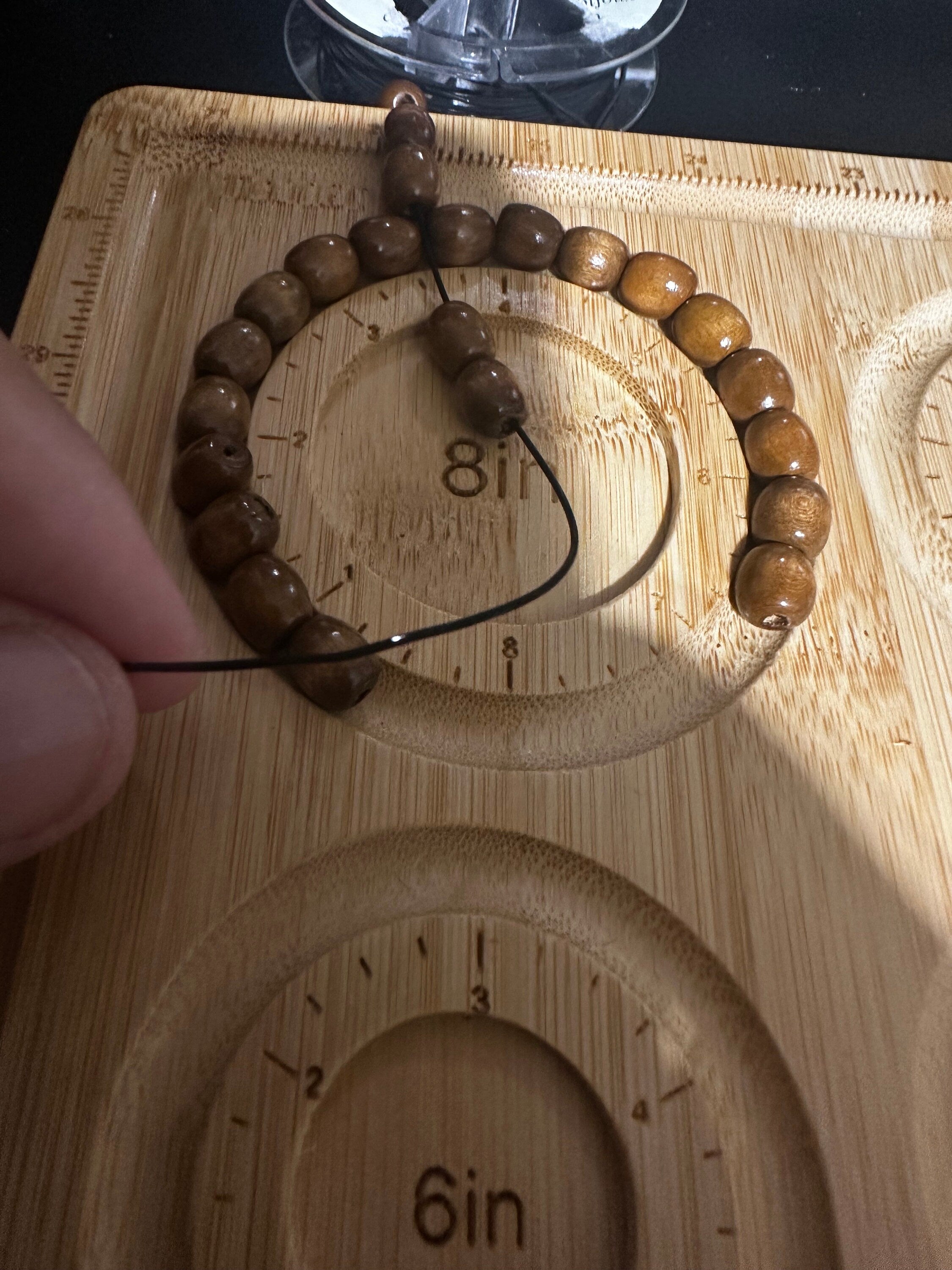 Handmade wood beads stretch bracelet available in size 7" to 8"