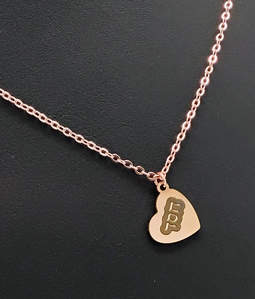 Grace engraved Stainless steel heart pendant in Hebrew scripture Jewish jewelry 18" necklace available in three colors silver gold rose gold