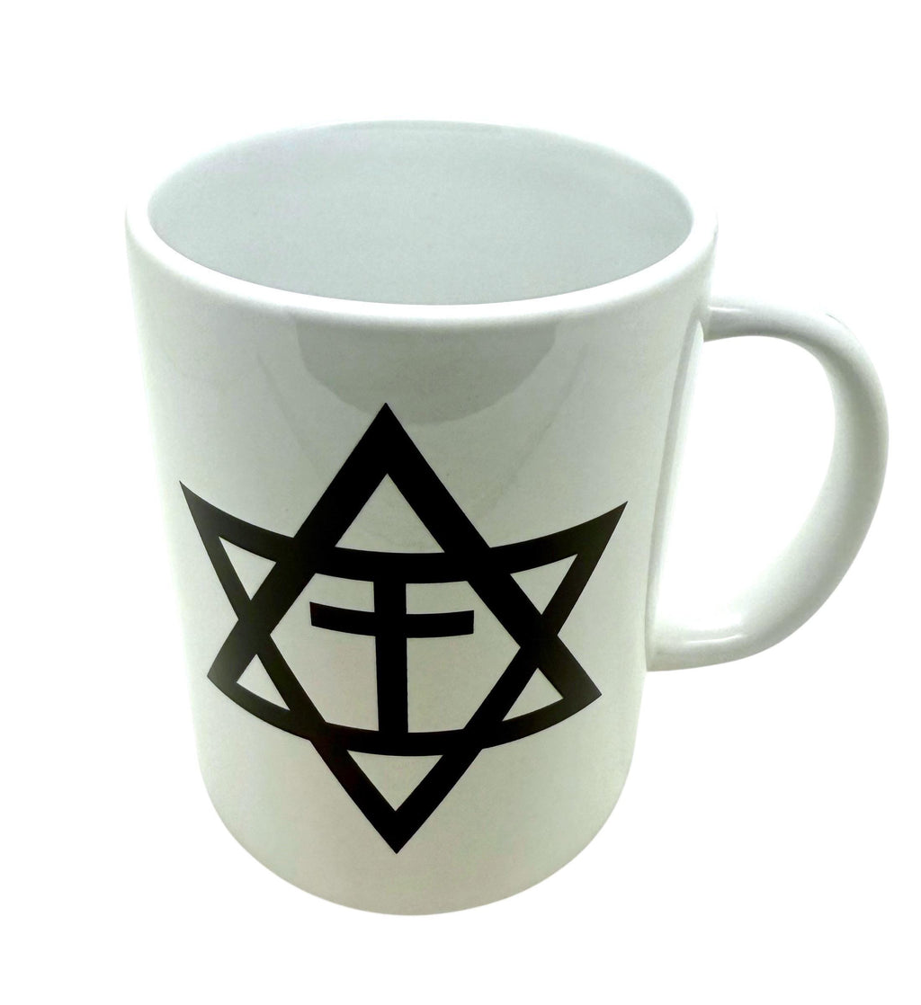 Star of David with the cross ceramic coffee mug cup dishwasher and microwave safe available in 12oz or 15oz