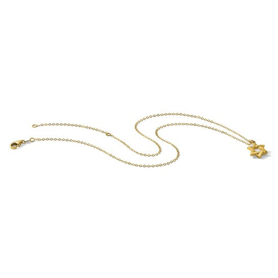 14K gold Polished Star of David necklace 16" with 2" extension