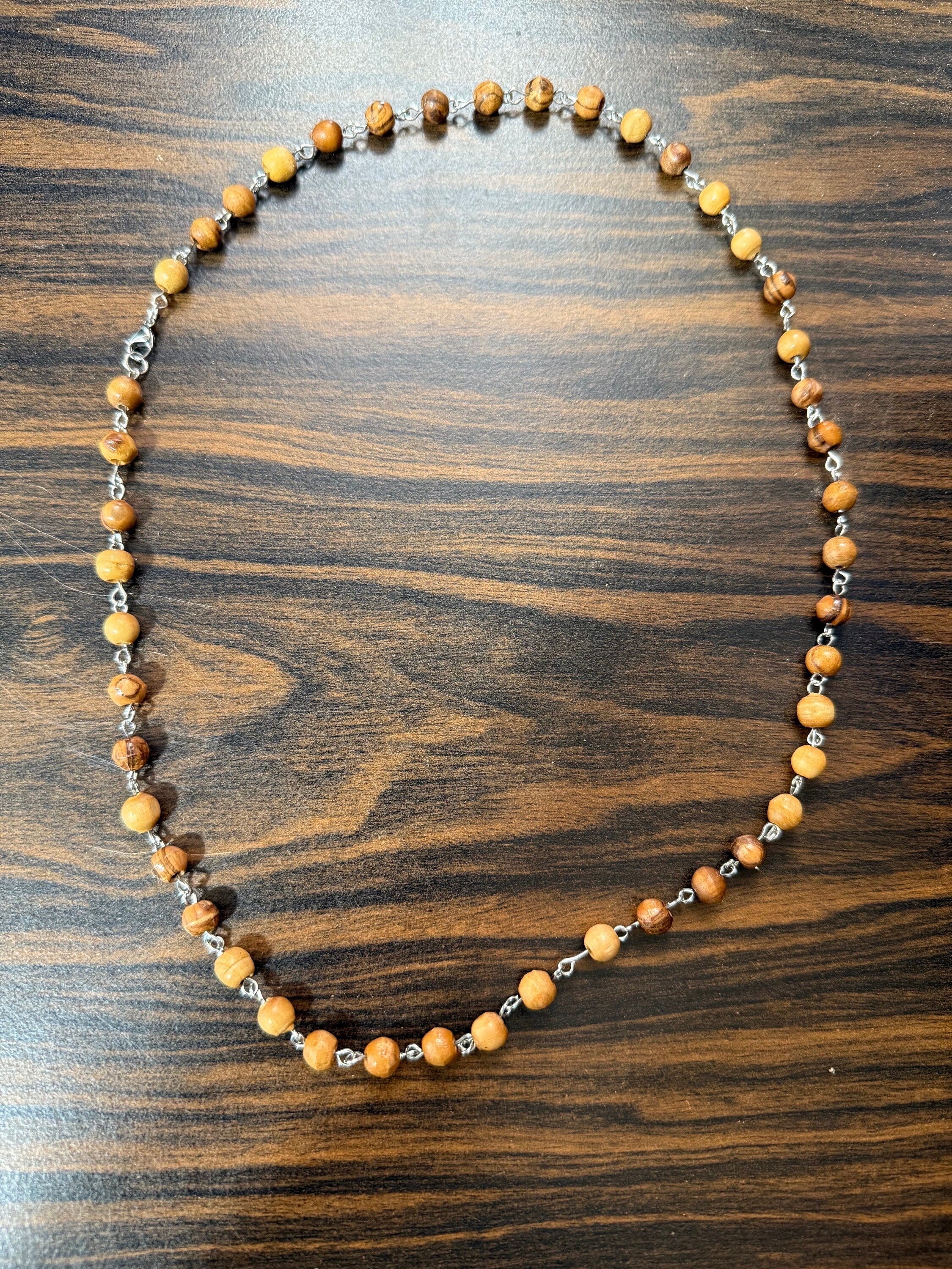 Bethlehem olive wood beads necklace hand made