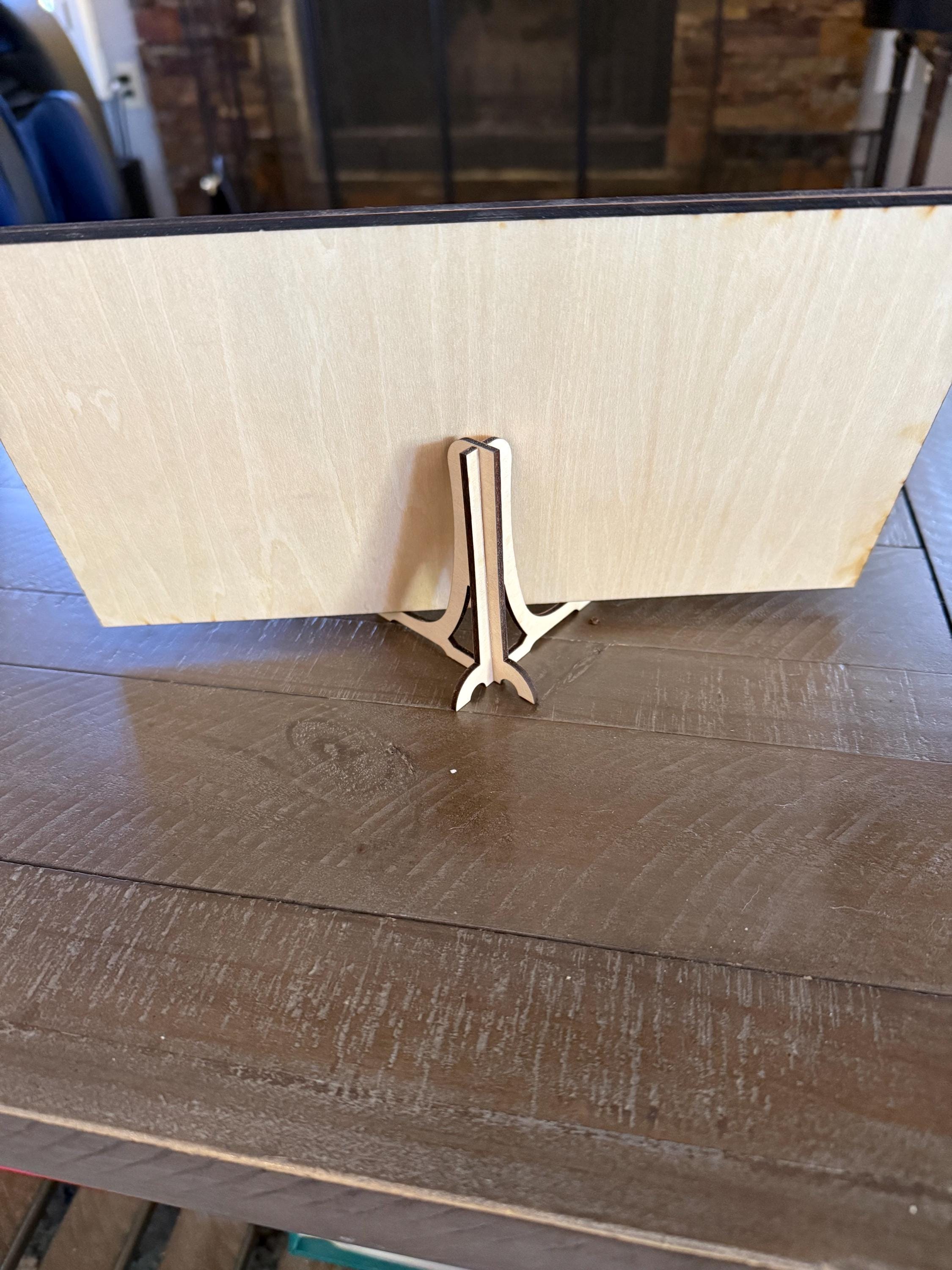 USA American flag handmade in Arizona from walnut and basswood with wooden stand 11” x 6” USA Marine Corps