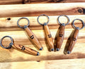 keychain mezuzah olive wood from Jerusalem Israel handmade wood turning include a non kosher scroll inside the tube