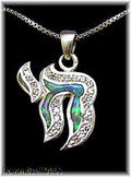 Sterling Silver Chai Opal and CZ pendant from Israel 18"  box necklace chain