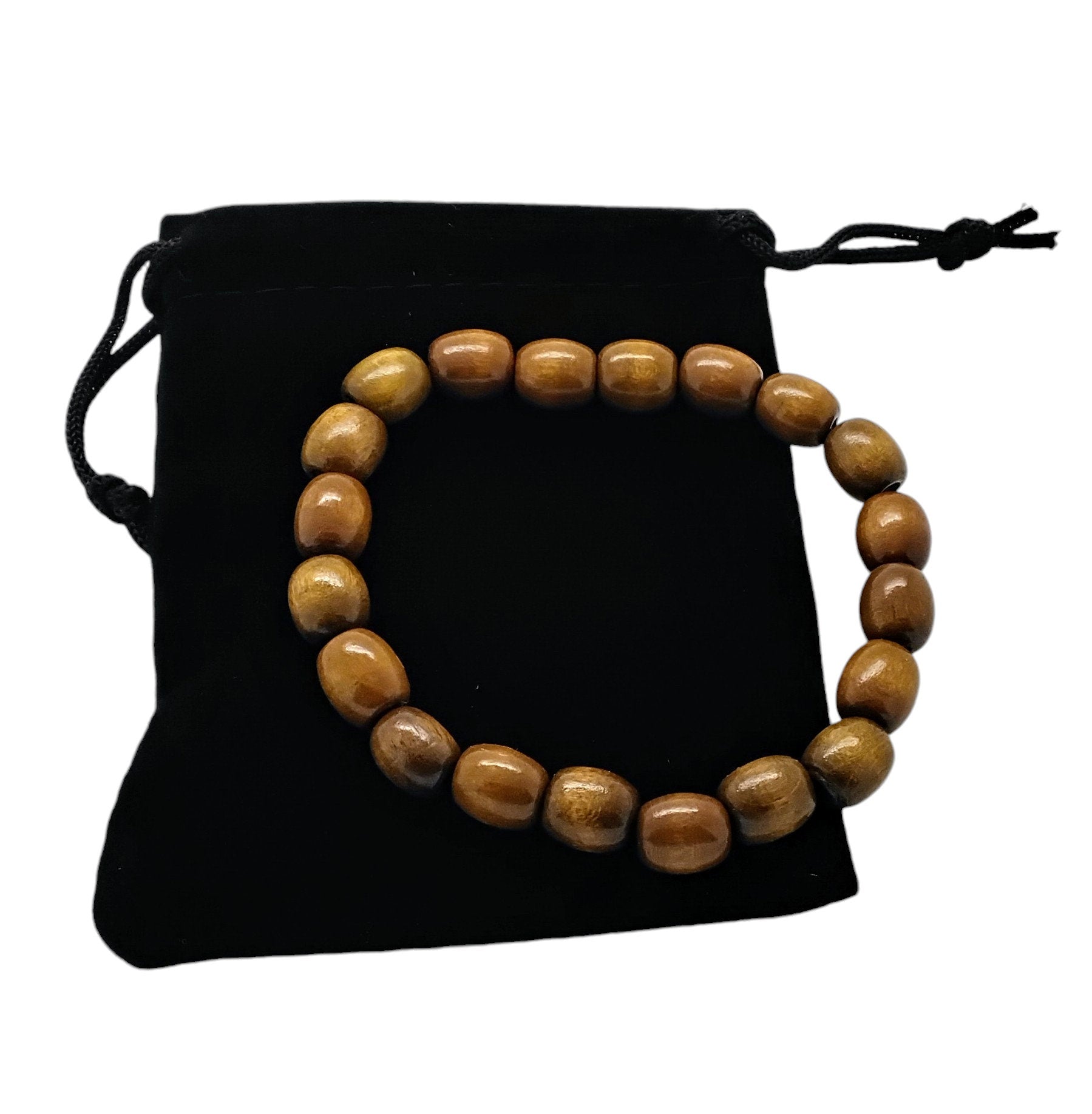 Handmade wood beads stretch bracelet available in size 7" to 8"