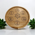 Passover Seder plate handmade from Bamboo wood engraved in Hebrew and English size 10 inches