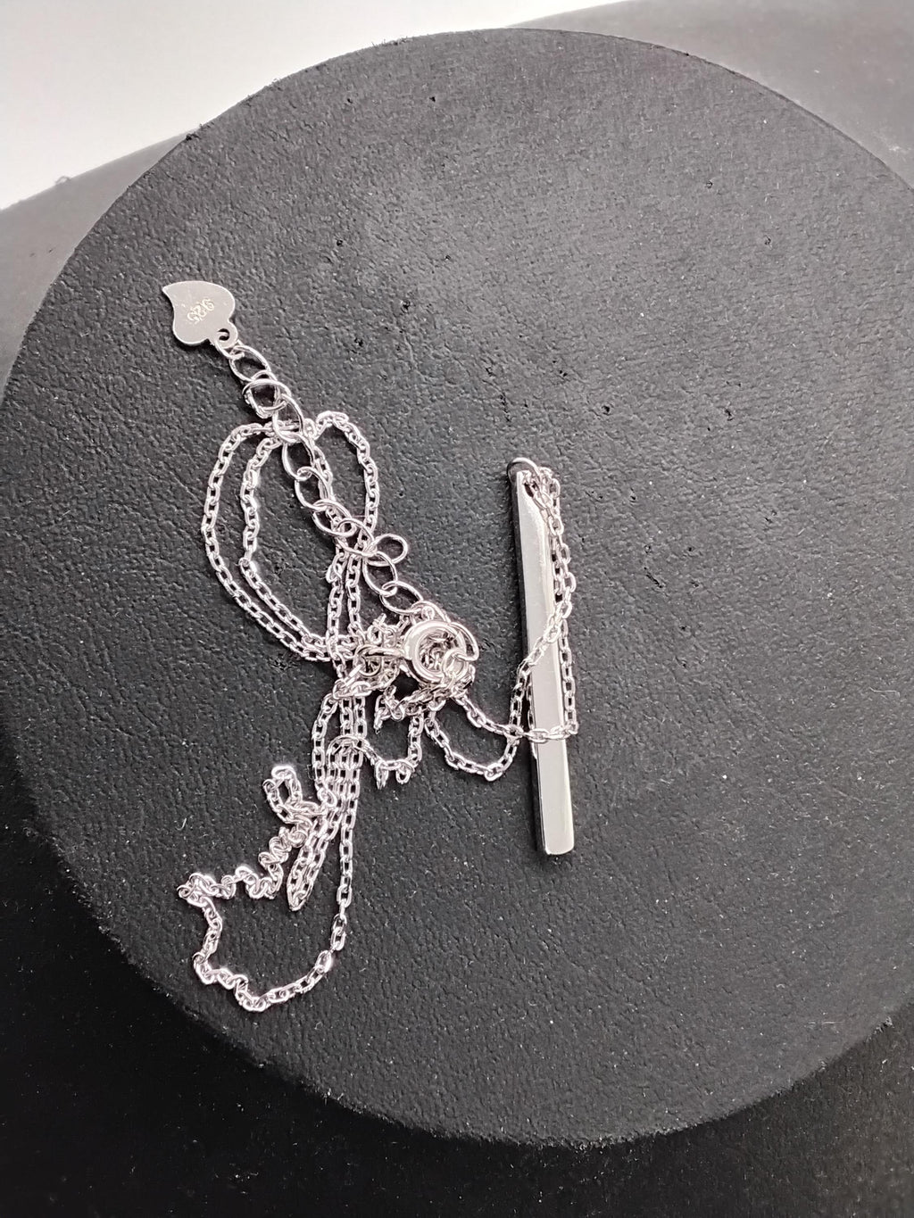 Am Israel Chai Necklace 925 Sterling Silver Star Of David Bar Pendant 17" Necklace Support Israel