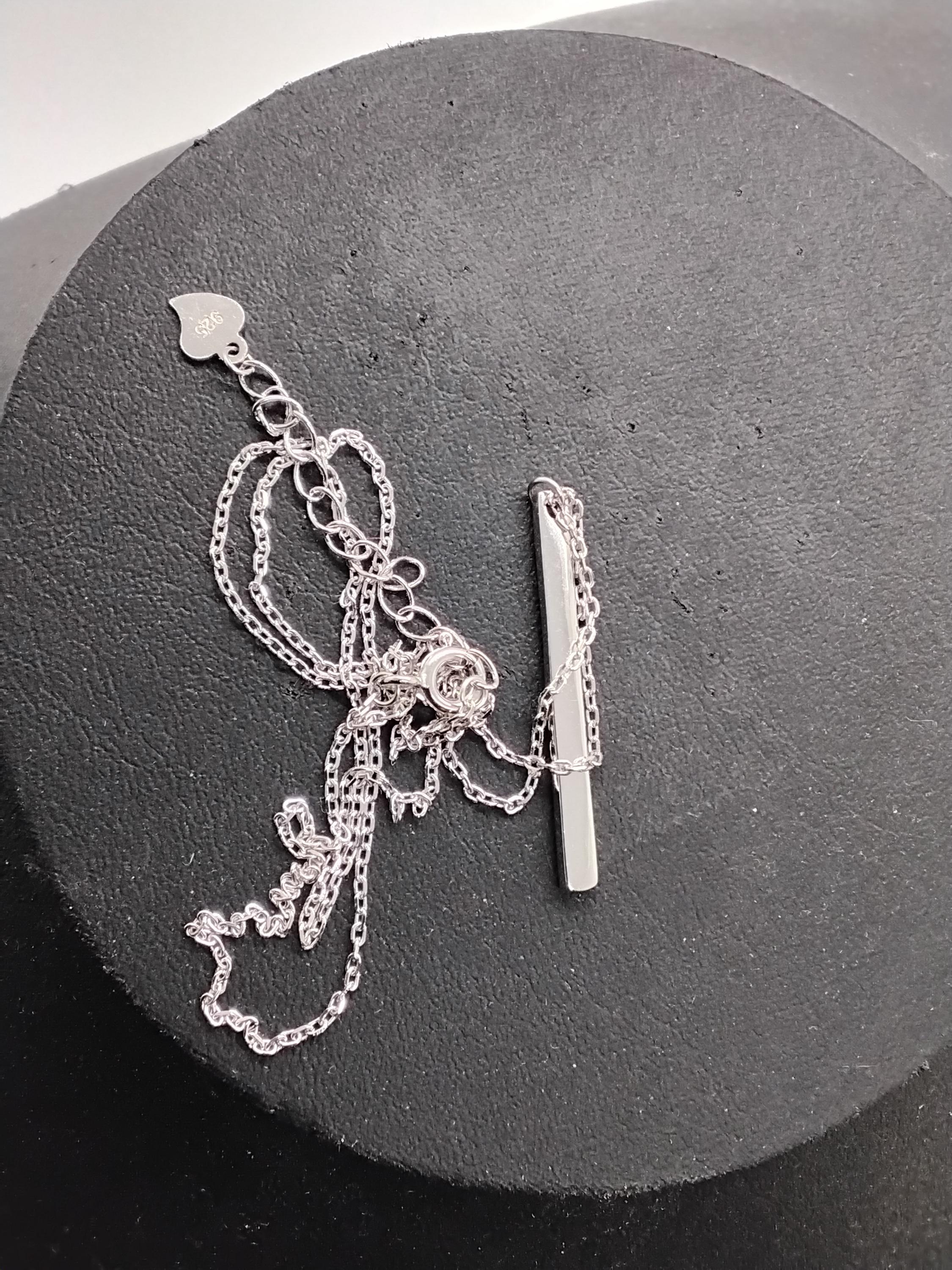 Am Israel Chai Necklace 925 Sterling Silver Star Of David Bar Pendant 17" Necklace Support Israel
