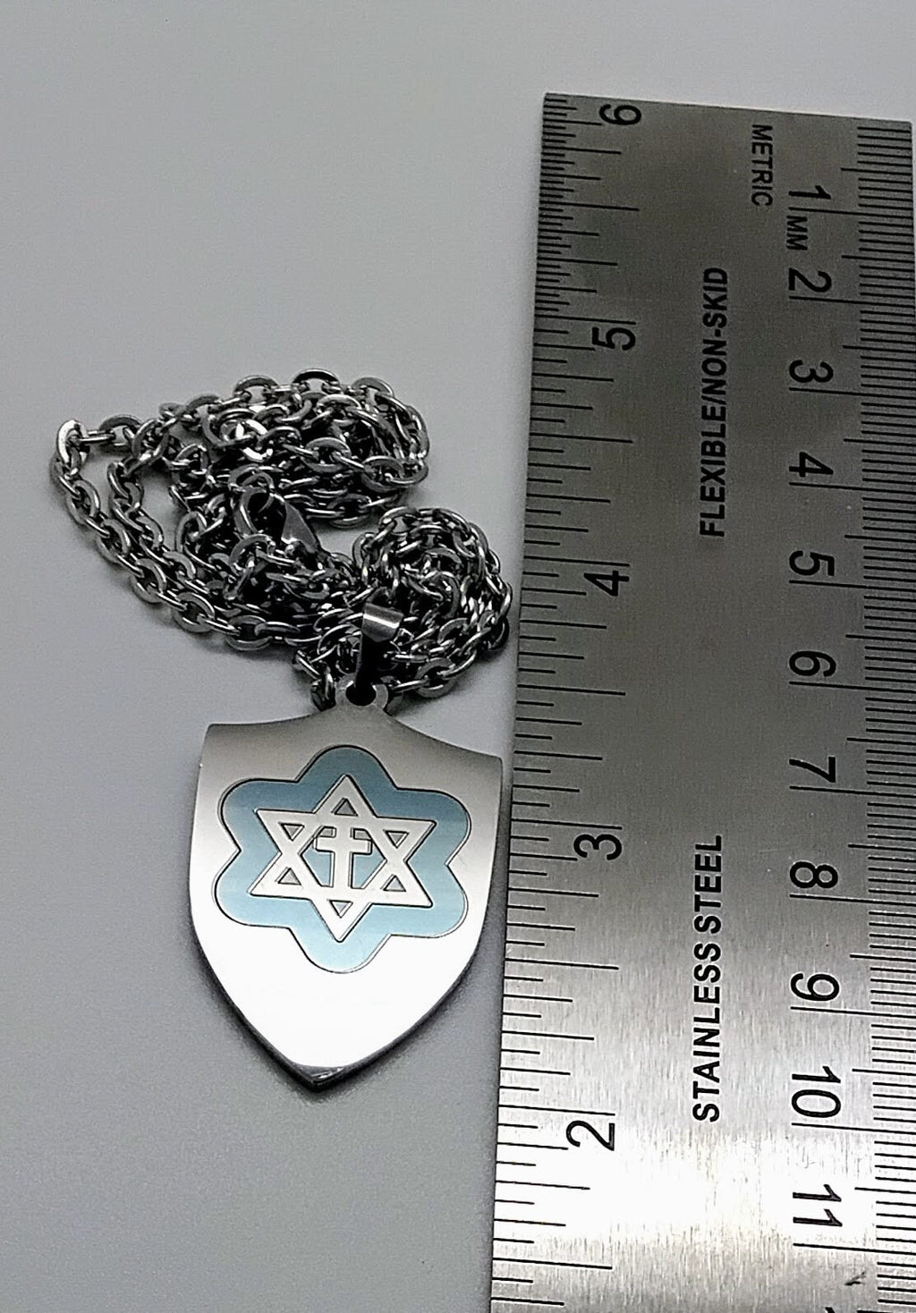 Star of David with the stainless steel Messianic Jewish pendant pendant engraved  20" necklace gift boxed.