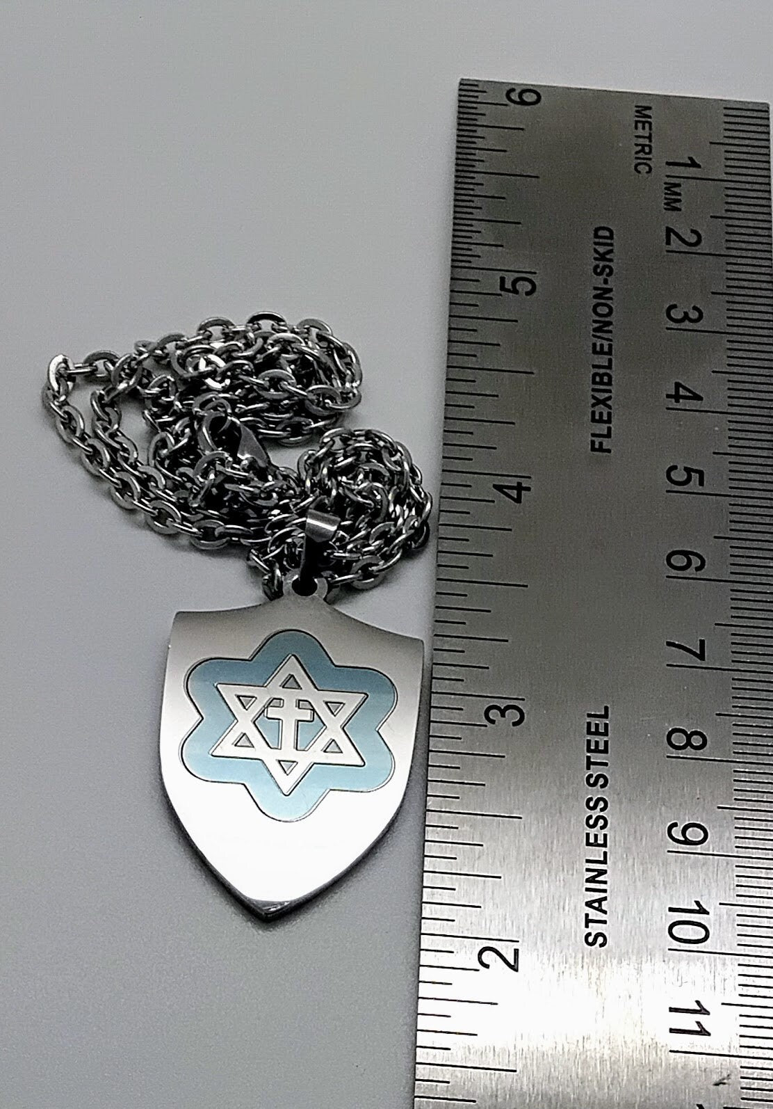 Star of David with the stainless steel Messianic Jewish pendant pendant engraved  20" necklace gift boxed.