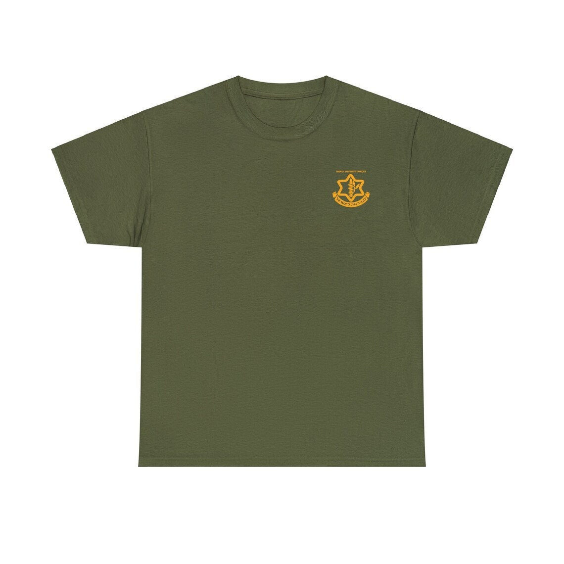 IDF T-shirt 100% cotton with 3" pocket size logo Israel Army shirt unisex adult