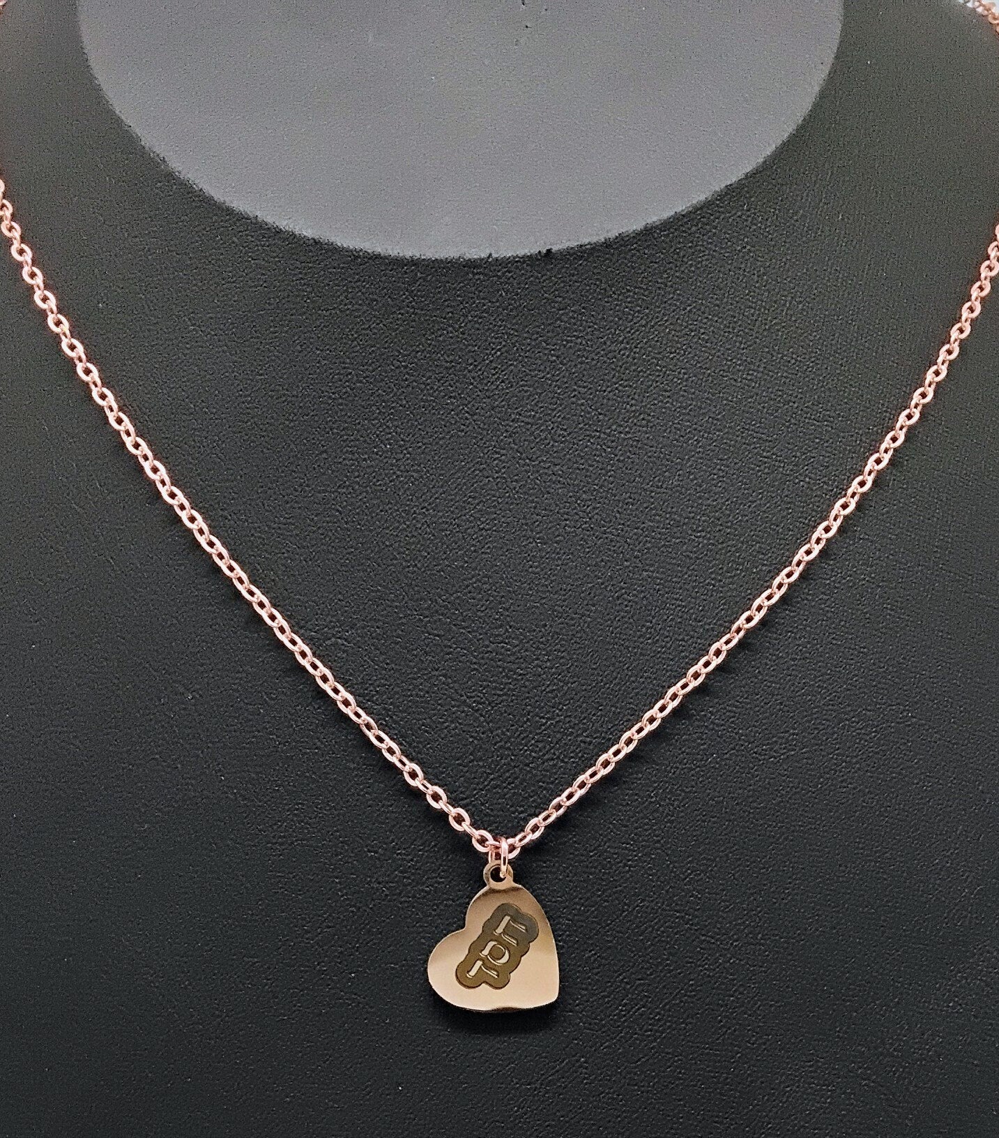 Grace engraved Stainless steel heart pendant in Hebrew scripture Jewish jewelry 18" necklace available in three colors silver gold rose gold