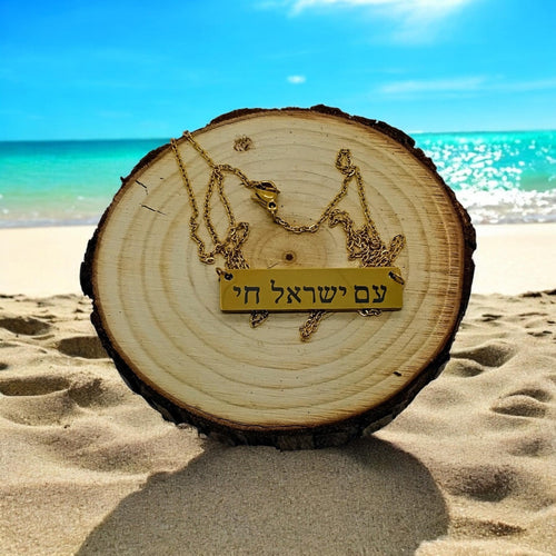 Am Israel Chai Hebrew Necklace Pendant 22" Necklace Support Israel stainless steel gold, silver and rose gold