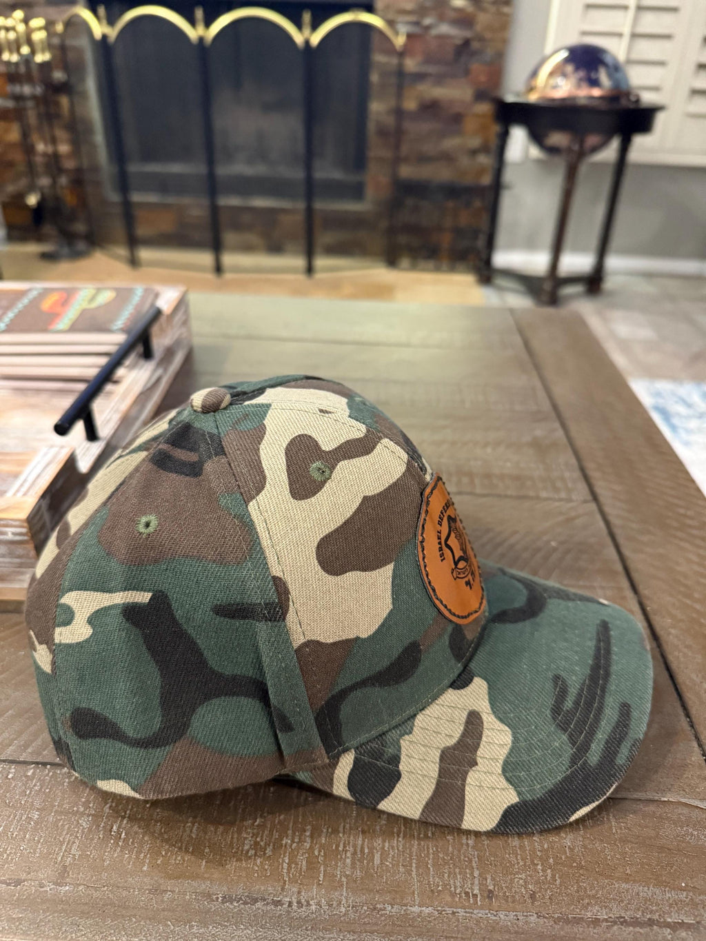IDF Hat baseball cap leatherette patch laser engraved and heat pressed applied hand stitched Givati unit Camo and blue and white Israel flag