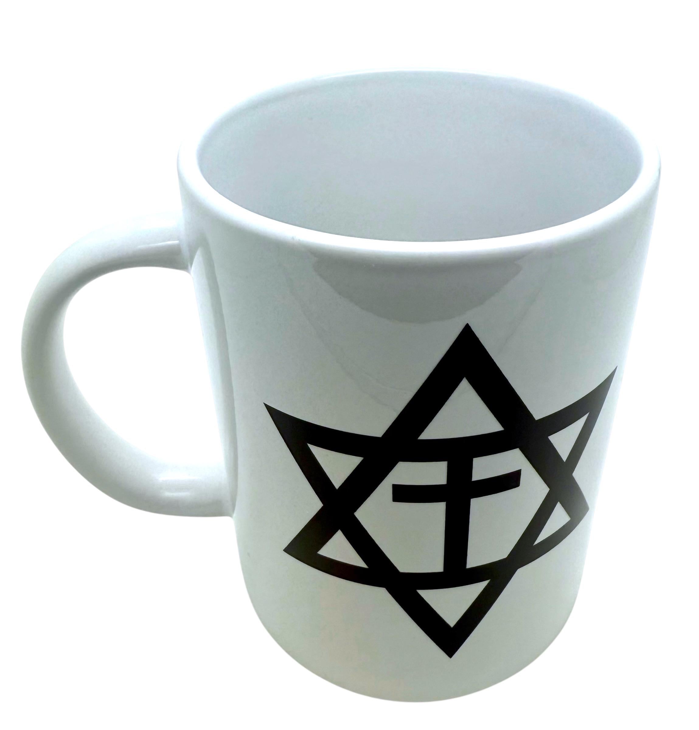 Star of David with the cross ceramic coffee mug cup dishwasher and microwave safe available in 12oz or 15oz