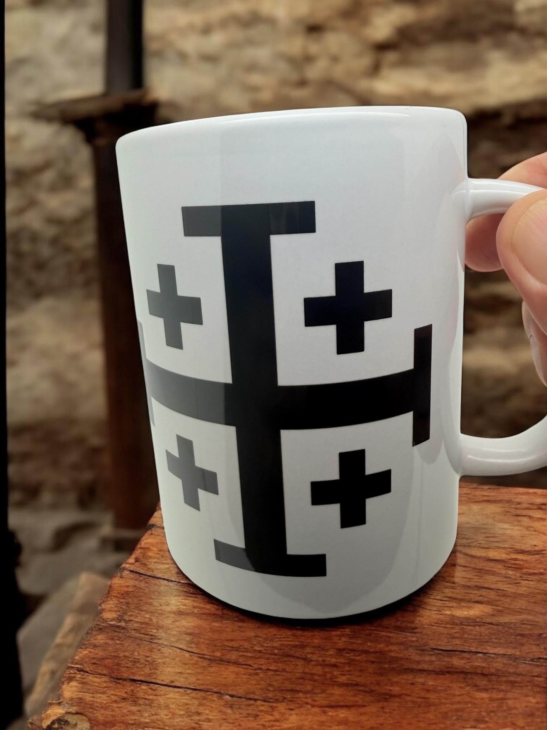 Jerusalem Cross ceramic coffee mug cup dishwasher and microwave safe available in 12oz or 15oz