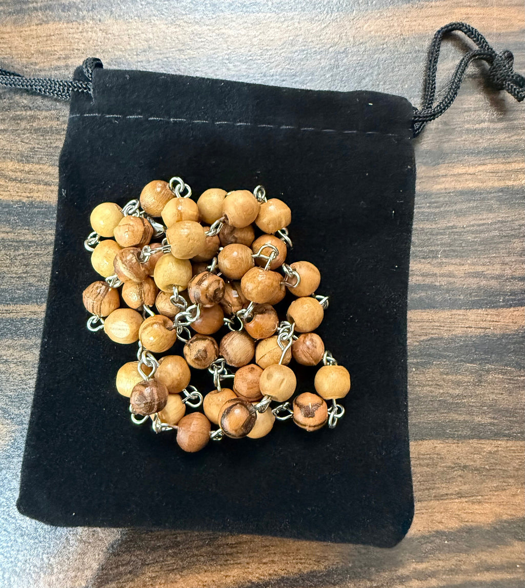 Bethlehem olive wood beads necklace hand made