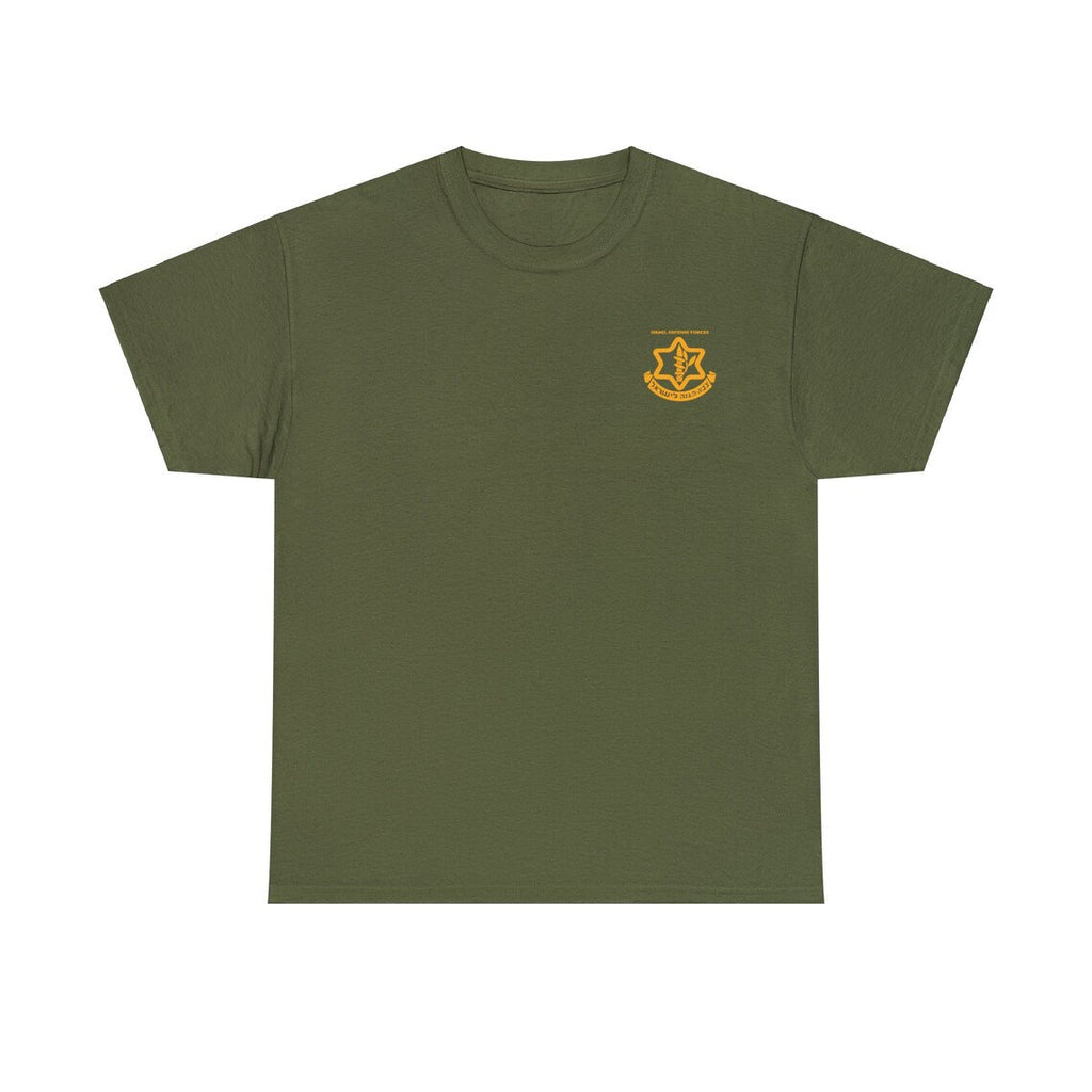 IDF T-shirt 100% cotton with small pocket size logo in the front and large logo in the back Israel Army shirt unisex adult