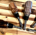 handmade wooden wine bottle stoppers hand turned from hard wood with stainless steel