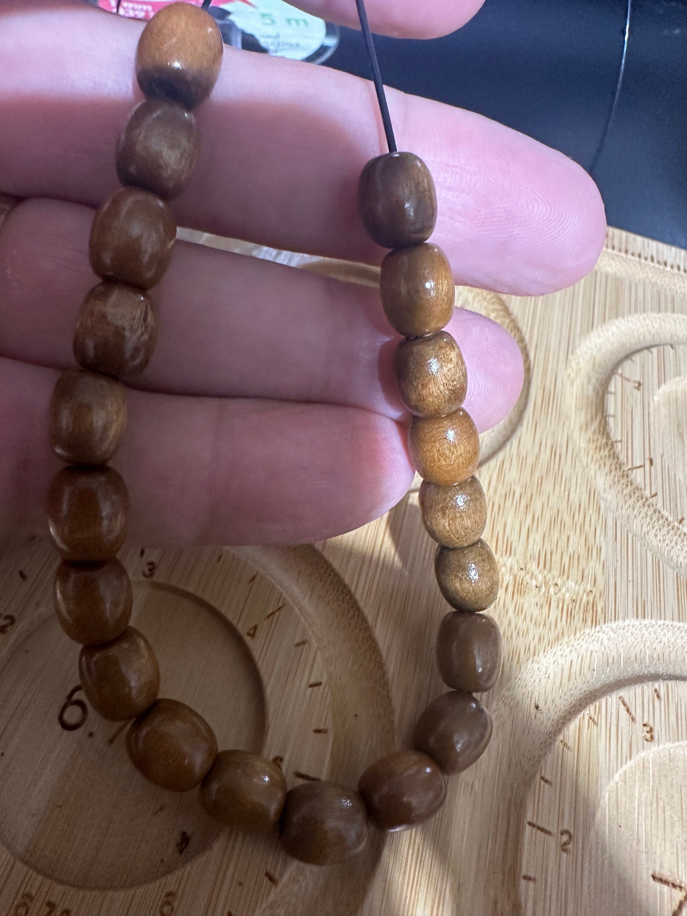 Handmade wood beads stretch bracelet available in size 7" to 8"