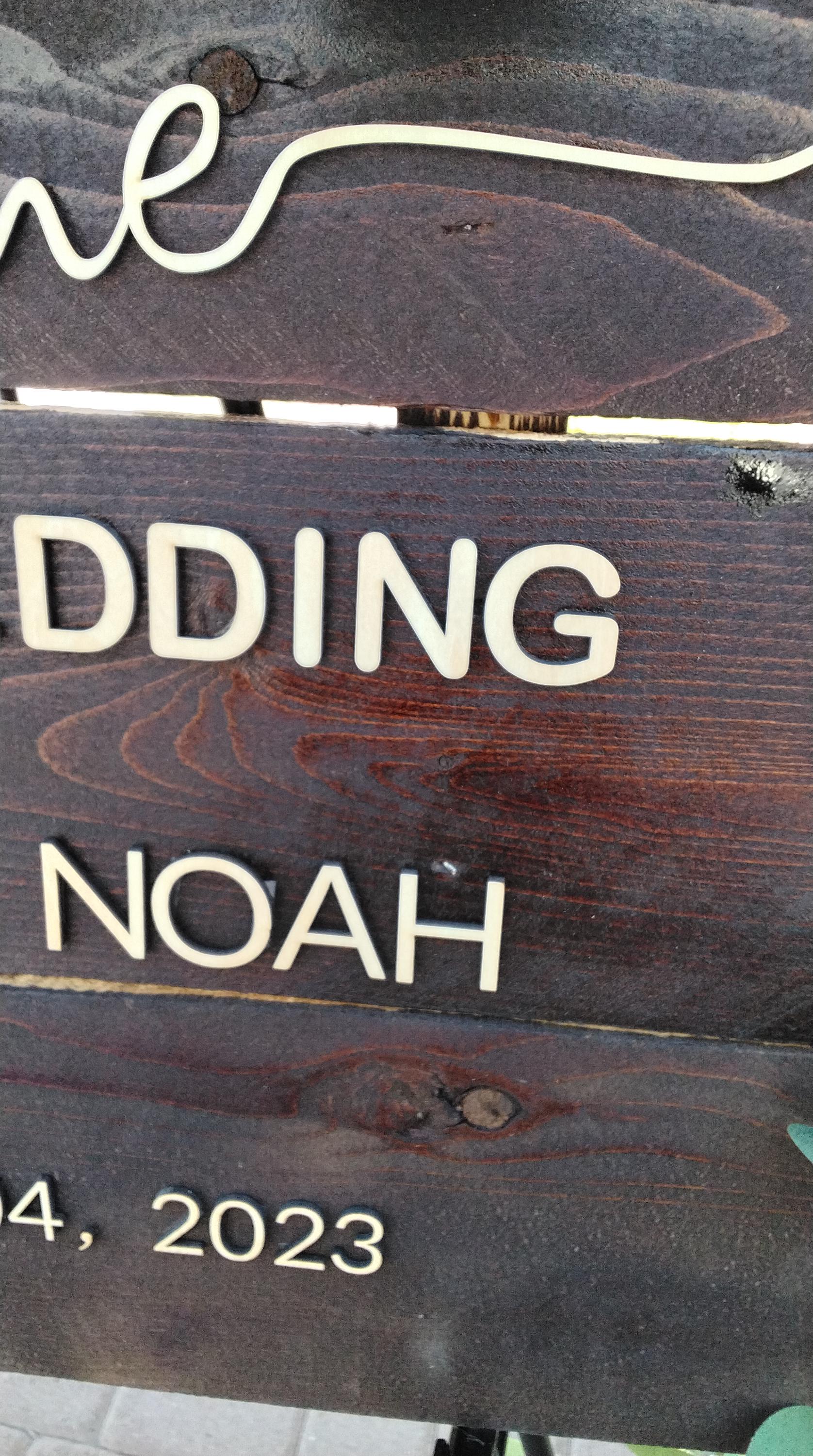 wedding sign welcome to our wedding personalized with your name and date handmade rustic cedar wood stained and basswood letters