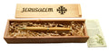Olive wood from Israel hand turned pen with wooden gift box engraved Jerusalem Cross