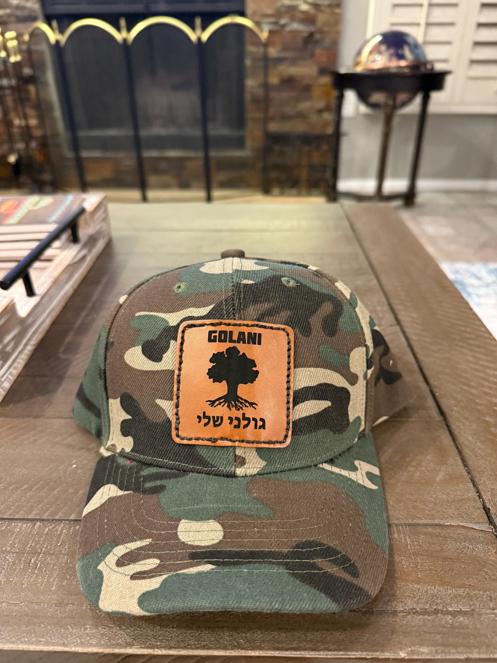 IDF Hat baseball cap leatherette patch laser engraved and heat pressed applied hand stitched Givati unit Camo and blue and white Israel flag