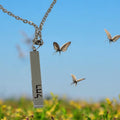 Hebrew name Bar Necklace Engraved Stainless steel up to 4 names