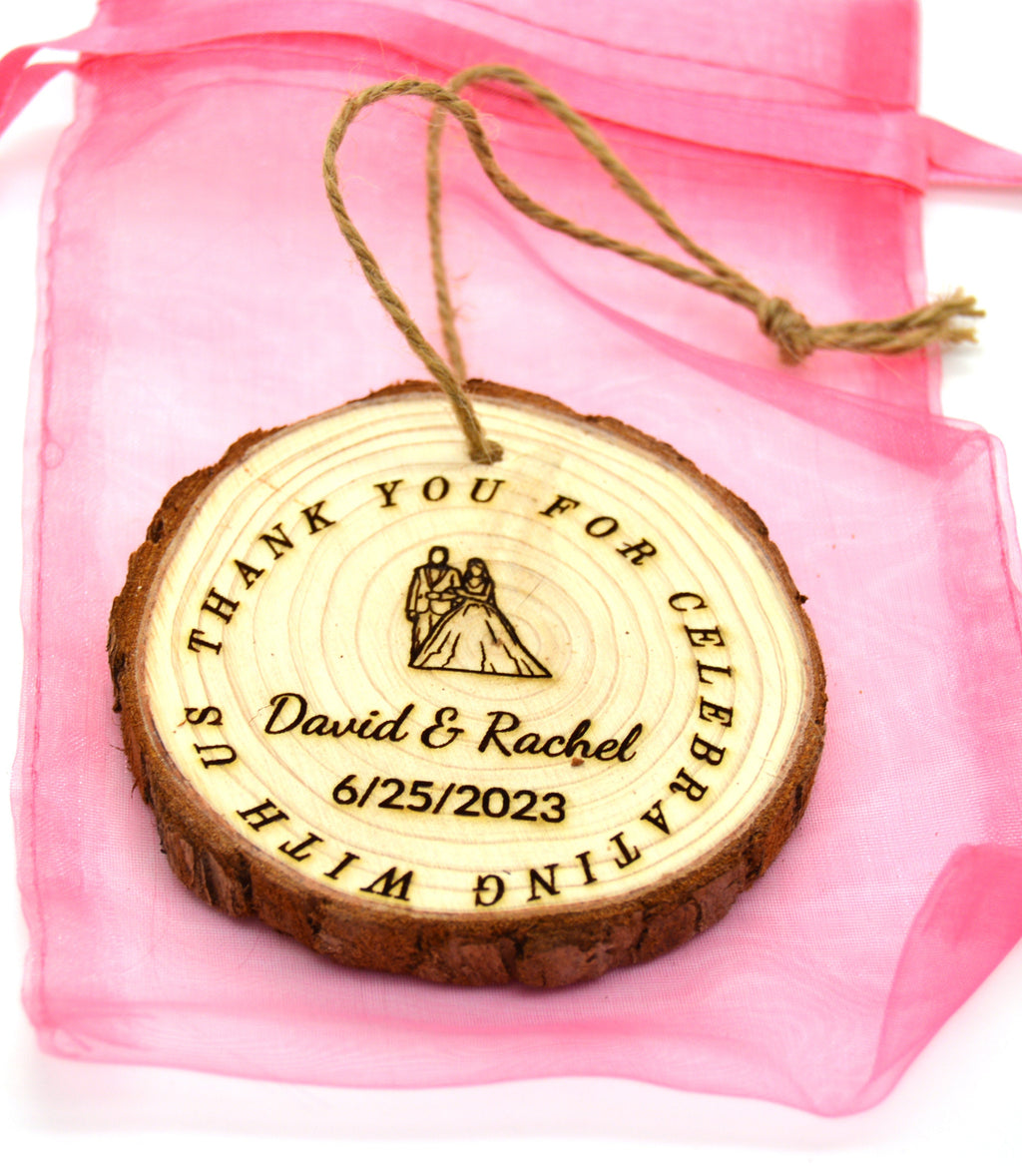 Jewish Wedding, Shower favors personalized Natural Pine wood with your name Star of David , Menorah Ani Ledodi in Hebrew gift for Guests