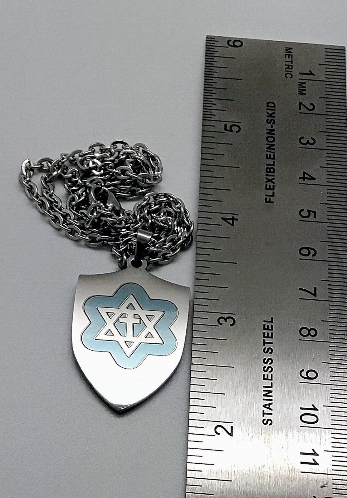 Star of David with the stainless steel Messianic Jewish pendant pendant engraved  20" necklace gift boxed.