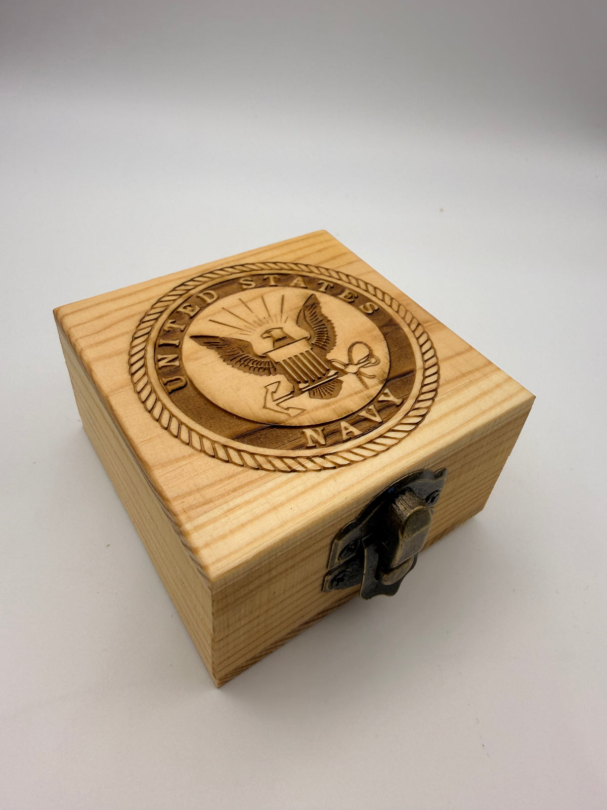 United States Navy rosary with wooden engraved rosary box