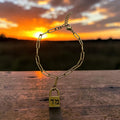 Hebrew and English initials bracelet engraved padlock charm gold plated stainless steel paperclip chain