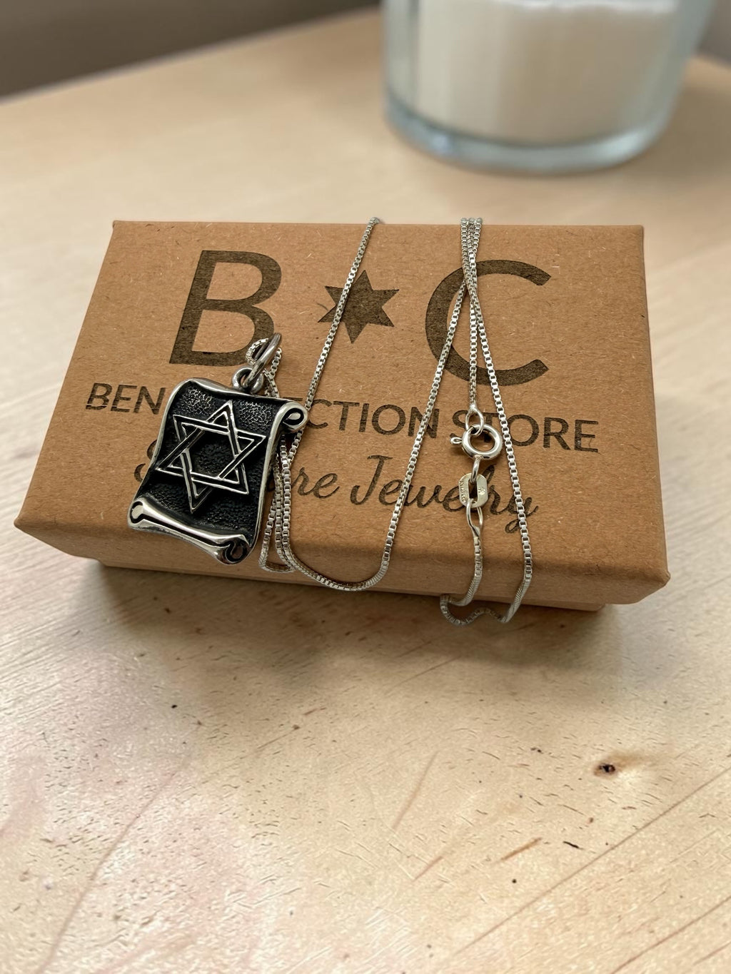 Star of David necklace 925 sterling silver Magen David Jewish star