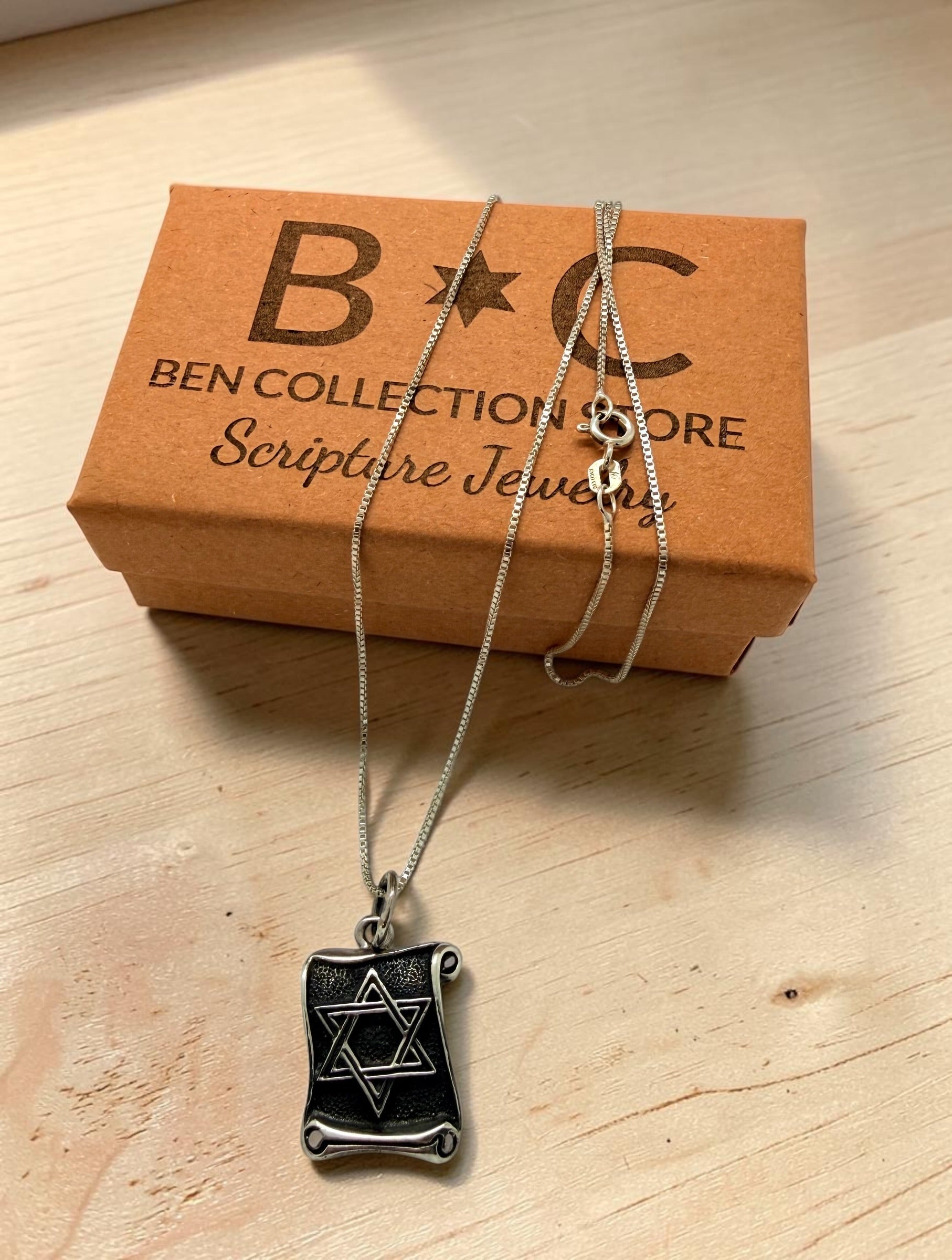 Star of David necklace 925 sterling silver Magen David Jewish star