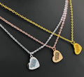 Grace engraved Stainless steel heart pendant in Hebrew scripture Jewish jewelry 18" necklace available in three colors silver gold rose gold