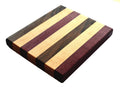 Handmade Hard wood small cutting board 8" x 7" Walnut Hard Maple Cherry and Purple-heart wood