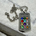 Ephod Hoshen Breastplate 12 Tribes Israel Pendant engraved in Hebrew with Rhinestones Stainless Steel 20” Necklace