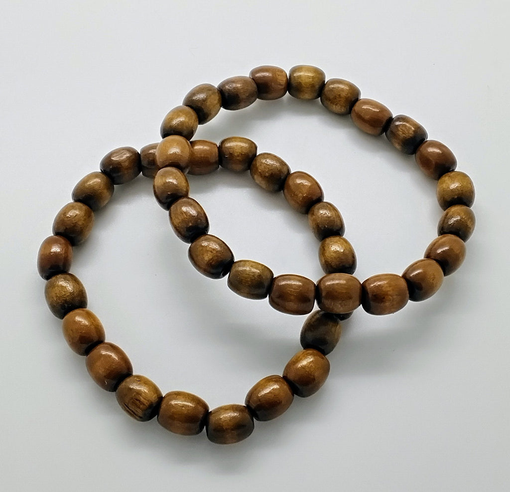 Handmade wood beads stretch bracelet available in size 7" to 8"