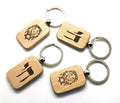 Lion Of Judah set of 4 With The Star Of David Keychain Chai In Hebrew Key Holder wooden engraved support Israel Jewish gift
