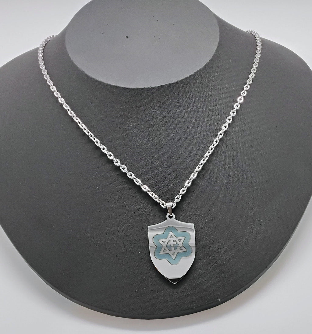 Star of David with the stainless steel Messianic Jewish pendant pendant engraved  20" necklace gift boxed.