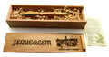 Olive wood from Israel hand turned pen with wooden gift box engraved with the city of Jerusalem verse If I forget you Jerusalem in Hebrew