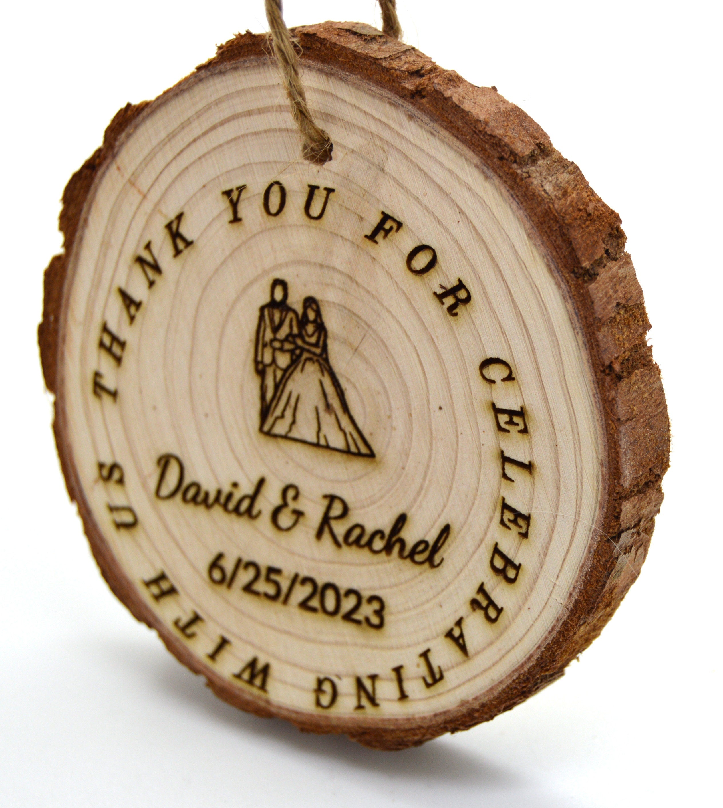 Jewish Wedding, Shower favors personalized Natural Pine wood with your name Star of David , Menorah Ani Ledodi in Hebrew gift for Guests