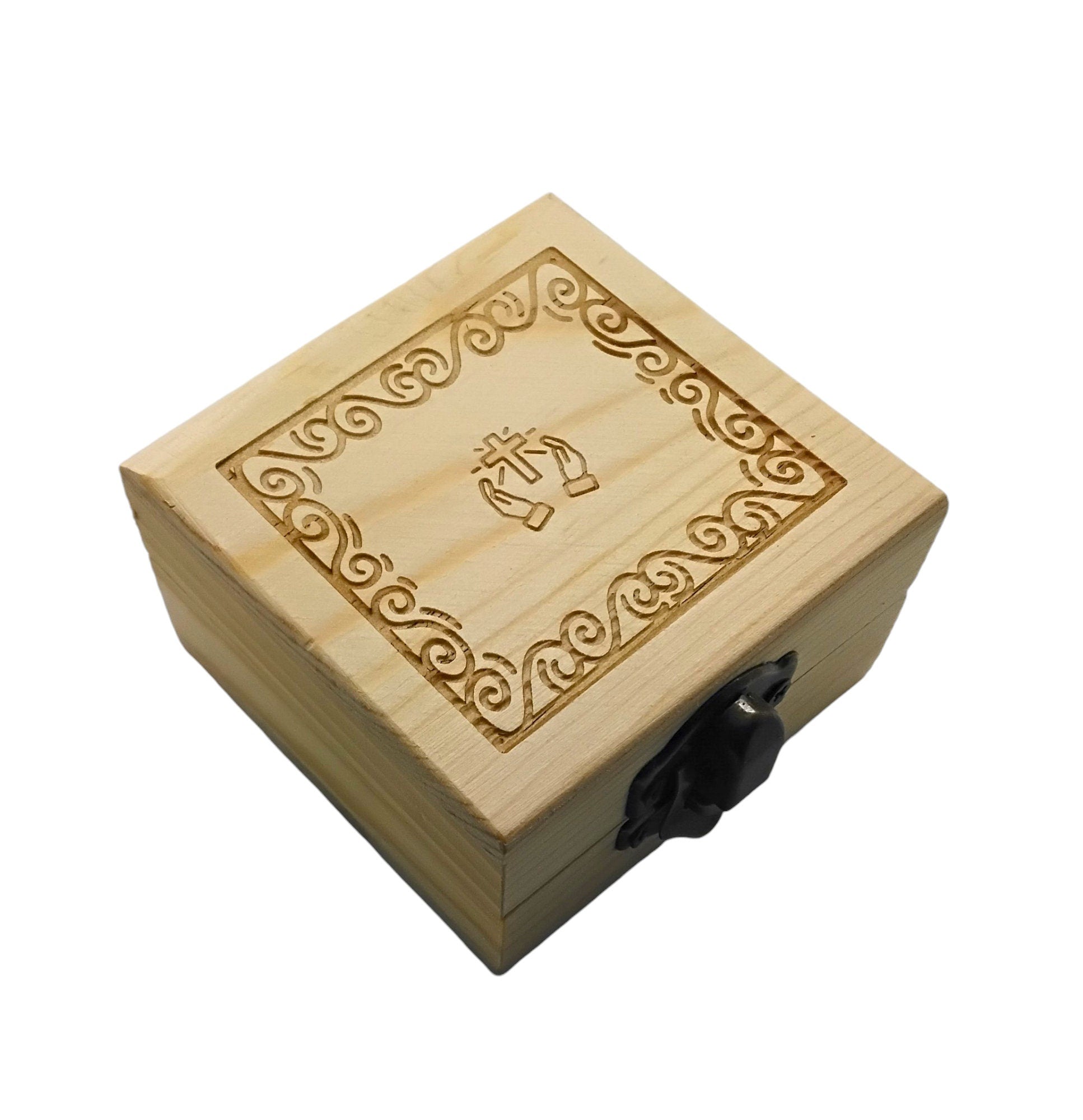 Bethlehem olive wood rosary beads necklace with the Jerusalem cross centrepiece and wooden pinewood handmade engraved